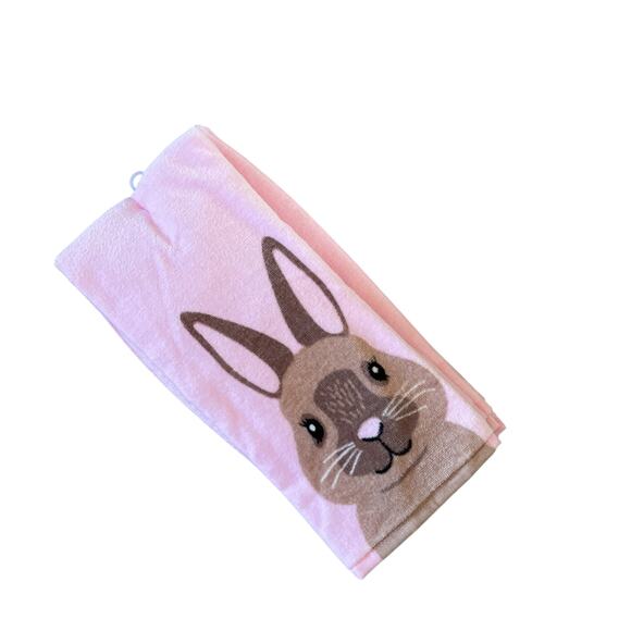 ISAAC MIZRAHI Pink Bunny Rabbit Cotton Kitchen Towels 19x28 Set of 3 Spring New - Picture 8 of 16